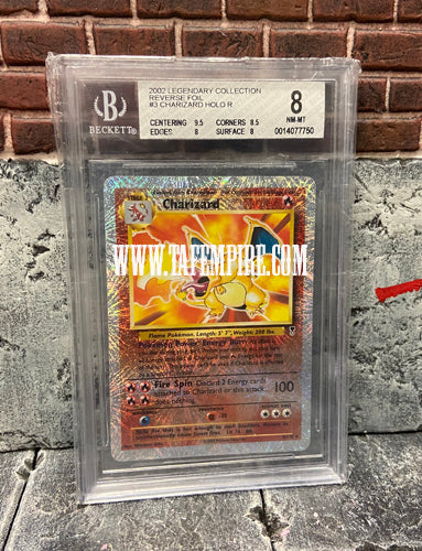 2002 Pokemon Legendary Collection Charizard REVERSE FOIL HOLO 3/110 - BGS 8