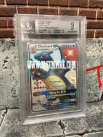 2019 POKEMON SUN & MOON HIDDEN FATES, SHINY VAULT #SV49 CHARIZARD GX UR BGS 9