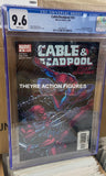 CGC graded Marvel's Cable & Deadpool #24 comic book in a clear protective slab, with a 9.6 grade 